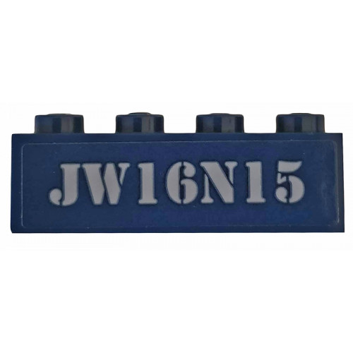 Brick 1 x 4 with 'JW16N15' Pattern (Sticker) - Set 75928