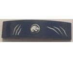 Slope, Curved 4 x 1 Double with Jurassic World Logo and Scratch Marks Pattern (Sticker) - Set 75934