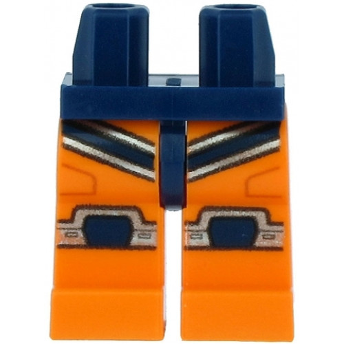 Hips and Orange Legs with Dark Blue and Silver Wetsuit Stripes and Knee Pads Pattern