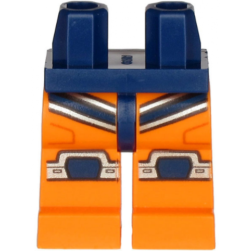 Hips and Orange Legs with Dark Blue and Silver Wetsuit Stripes and Knee Pads Pattern