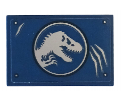 Tile 2 x 3 with Jurassic World Logo and Scratches Pattern (Sticker) - Set 75935