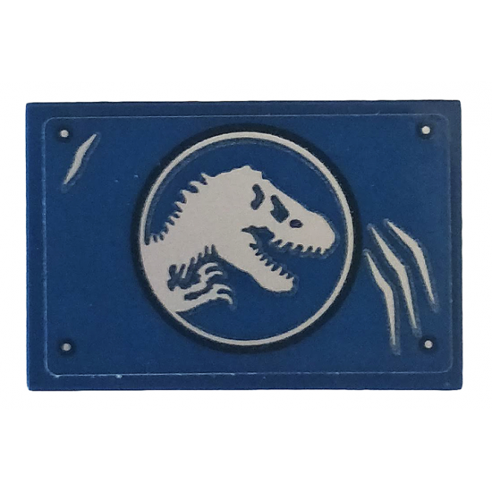 Tile 2 x 3 with Jurassic World Logo and Scratches Pattern (Sticker) - Set 75935