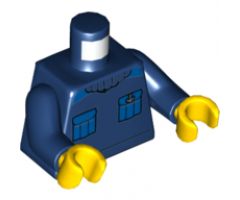 Torso Turtleneck Sweater with Blue Pockets and Silver Anchor Pattern / Dark Blue Arms / Yellow Hands