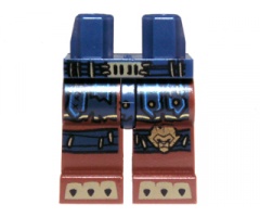 Hips and Reddish Brown Legs with Dark Blue Loincloth, Belt, Gold Lion Knee Pad and Dark Tan Claws Pattern