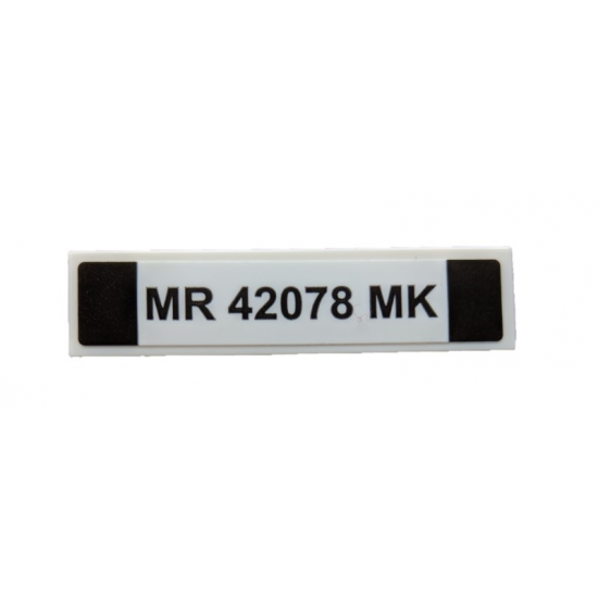 Tile 1 x 4 with Black 'MR 42078 MK' License Plate Pattern (Sticker) - Set 42078