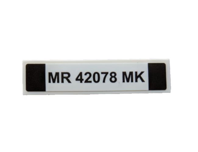 Tile 1 x 4 with Black 'MR 42078 MK' License Plate Pattern (Sticker) - Set 42078