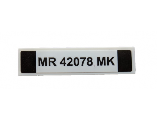 Tile 1 x 4 with Black 'MR 42078 MK' License Plate Pattern (Sticker) - Set 42078