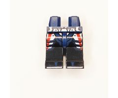 Hips and Black Legs with Red and White Armor, Dark Blue Zori Sandals with White Soles Pattern