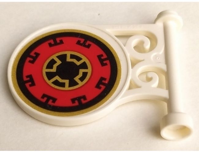 Road Sign Round on Pole with Ninjago Pattern Model Left Side (Sticker) - Set 70643