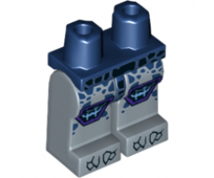 Hips and Sand Blue Legs with Black and Dark Blue Rocks, Black Cracks, and Dark Purple Knee Pads with Electricity Pattern