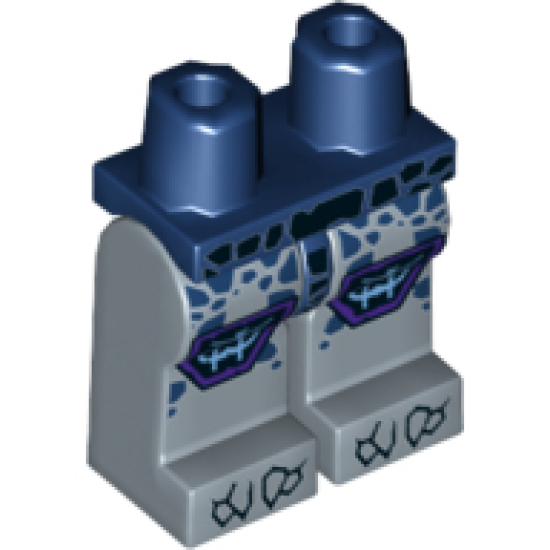 Hips and Sand Blue Legs with Black and Dark Blue Rocks, Black Cracks, and Dark Purple Knee Pads with Electricity Pattern