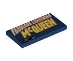 Tile 2 x 4 with 'FABULOUS LIGHTNING McQUEEN' and Exhaust Pipes in Left Corner Pattern