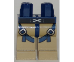 Hips and Dark Tan Legs with Dark Blue Straps and Silver Buckles Pattern