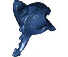 Minifigure, Headgear Head Cover, Manta Ray with White Pattern