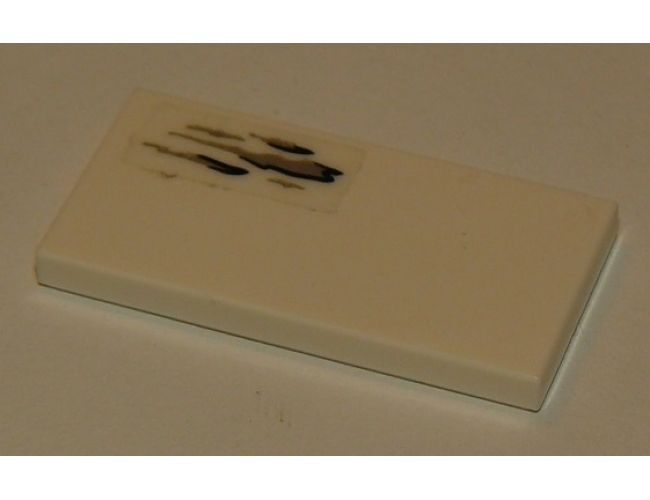 Tile 2 x 4 with Silver and Black Dirt Pattern (Sticker) - Set 76083