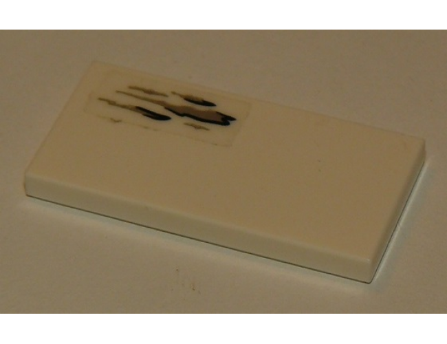Tile 2 x 4 with Silver and Black Dirt Pattern (Sticker) - Set 76083