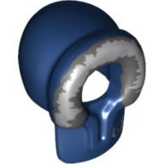 Minifigure, Headgear Hood Fur-lined with Blue and Gray Fur and Jedi Order Insignia Pattern