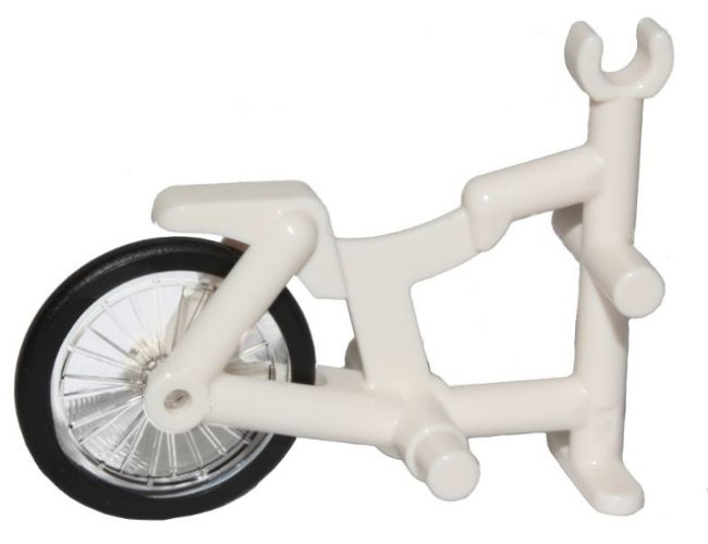 Riding Cycle Tricycle Frame with Trans-Clear Wheel Bicycle with Fixed Black Hard Rubber Tire (1-Piece Wheel) (50015 / 92851c01)
