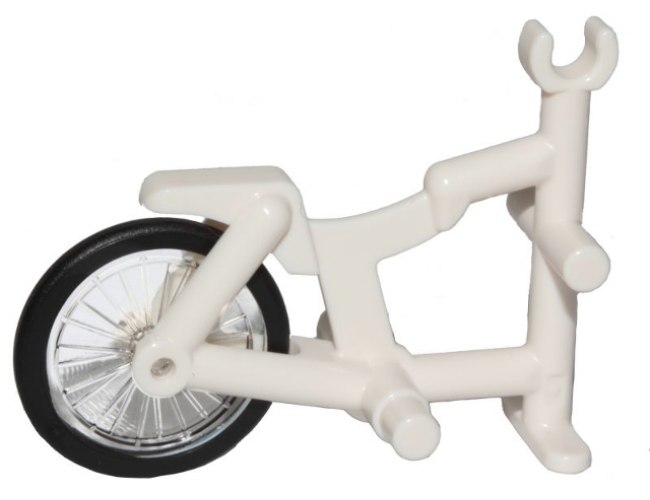 Riding Cycle Tricycle Frame with Trans-Clear Wheel Bicycle with Fixed Black Hard Rubber Tire (1-Piece Wheel) (50015 / 92851c01)