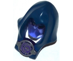 Minifigure, Headgear Hood with Trans Purple Mask and Silver Medallion with Swirl Pattern