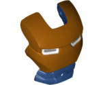 Minifigure, Headgear Accessory Visor Top Hinge with Gold Face Shield and White Eyes no Outline Pattern