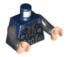 Torso Armor with Silver Circles and Buckle Pattern (Thor) / Pearl Dark Gray Arms / Light Nougat Hands
