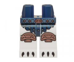 Hips and White Legs with Dark Blue Loincloth, Belt, Copper Knee Pads and Black Claws Pattern