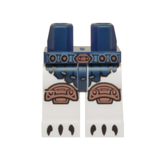 Hips and White Legs with Dark Blue Loincloth, Belt, Copper Knee Pads and Black Claws Pattern