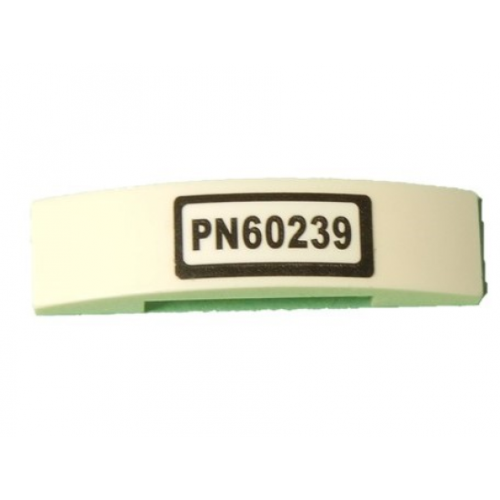 Slope, Curved 4 x 1 Double with 'PN60239' License Plate Pattern (Sticker) - Set 60239