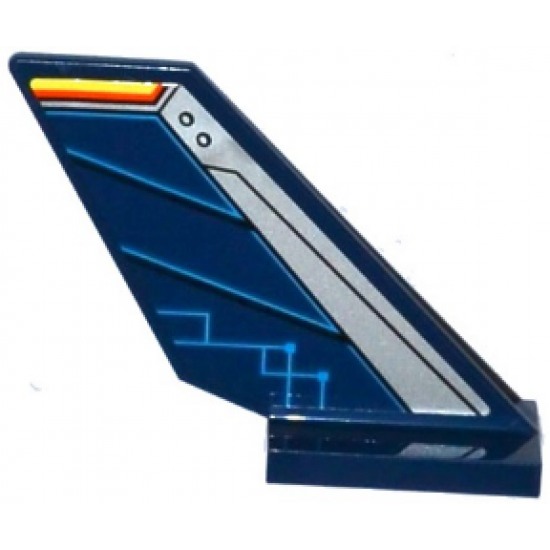 Tail Shuttle with Silver Edge and Dark Blue Rudder with Circuitry Pattern on Right Side (Sticker) - Set 70315