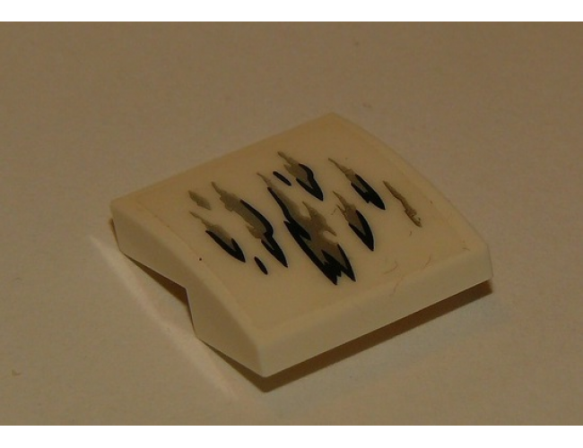 Slope, Curved 2 x 2 with Large Silver and Black Dirt Pattern (Sticker) - Set 76083