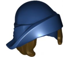 Minifigure, Hair Combo, Hat with Hair, Soft Folded Brim and Dark Brown Bob Cut Hair Pattern