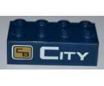 Brick 2 x 4 with City Bank Logo and 'CITY' Pattern (Sticker) - Set 3661