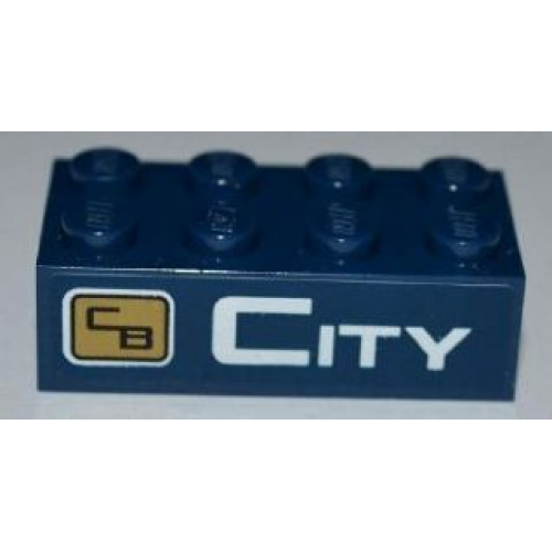 Brick 2 x 4 with City Bank Logo and 'CITY' Pattern (Sticker) - Set 3661