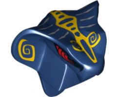 Minifigure, Head, Modified Snake with Fangs, Red Eyes and Yellow Scales Pattern