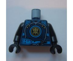 Torso Ninjago Armor with Blue Straps and Utility Belt with Lightning Power Emblem Pattern / Black Arms / Black Hands