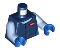 Torso Race Suit with '3' and 'Bugatti' on Front and Larger '3' and 'Bugatti' on Back Pattern / Bright Light Blue Arms / Blue Hands