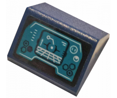 Slope 45 2 x 2 Double with Dark Turquoise Control Display Panel Pattern (Sticker) - Set 76144