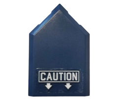 Tile, Modified 2 x 3 Pentagonal with 'CAUTION' and White Arrows Pattern (Sticker) - Set 76144