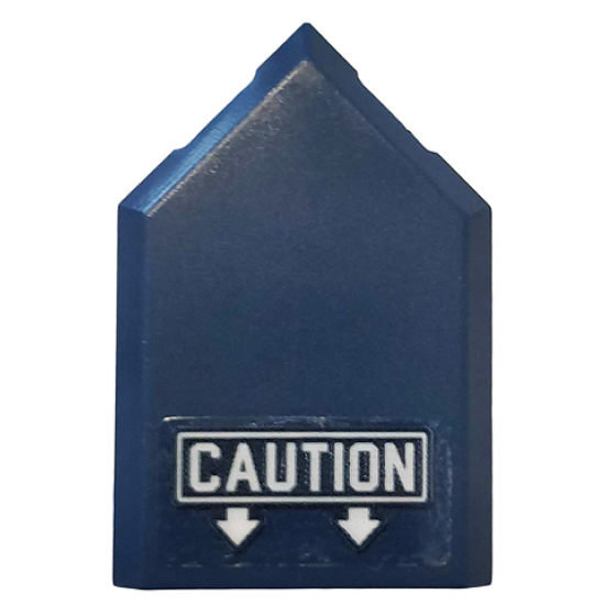 Tile, Modified 2 x 3 Pentagonal with 'CAUTION' and White Arrows Pattern (Sticker) - Set 76144