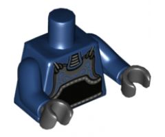 Torso Dark Bluish Gray Chest Armor and Black Belt Pattern (Kendo Fighter) / Dark Blue Arms / Black Hands