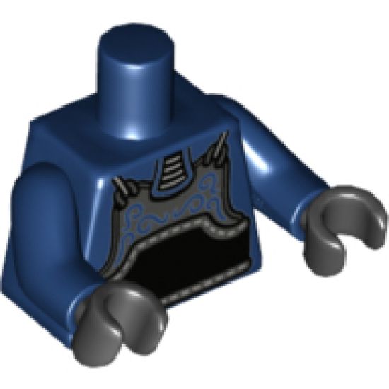 Torso Dark Bluish Gray Chest Armor and Black Belt Pattern (Kendo Fighter) / Dark Blue Arms / Black Hands