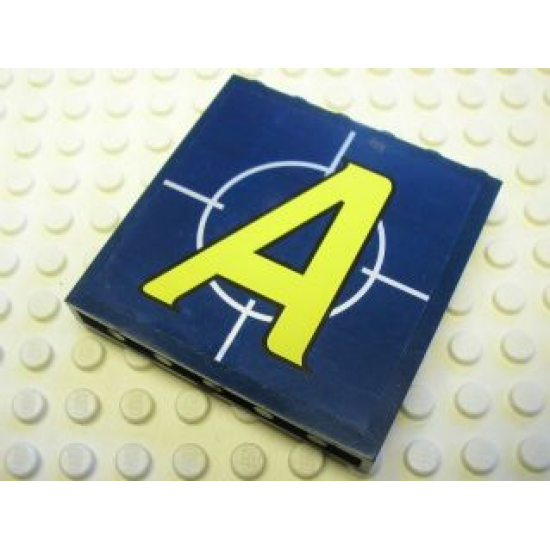 Panel 1 x 6 x 5 with Yellow 'A' over Crosshairs Pattern (Sticker) - Set 8635
