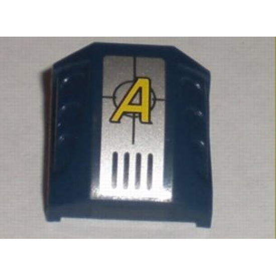 Slope, Curved 2 x 2 with 3 Side Ports Recessed with Agents Logo Pattern (Sticker) - Sets 8632 / 8971