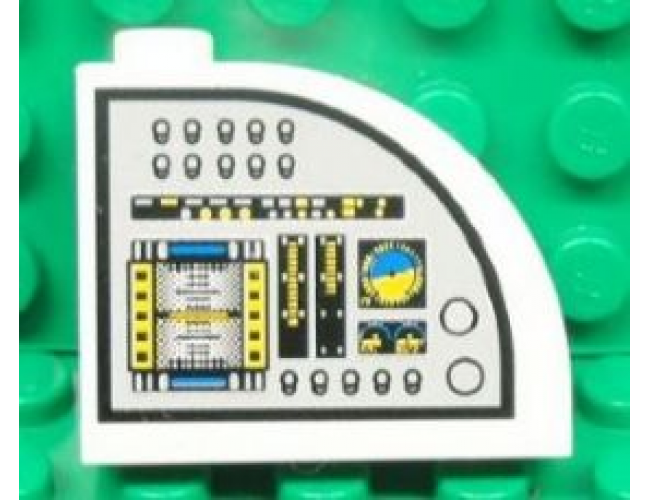 Slope, Curved 3 x 1 x 2 with Stud with Flight Controls Pattern Model Right Side (Sticker) - Set 7723