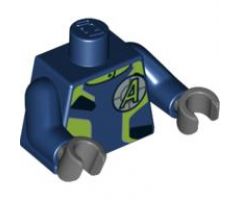 Torso Agents Uniform Male / Dark Blue Arms Pattern / Dark Bluish Gray Hands