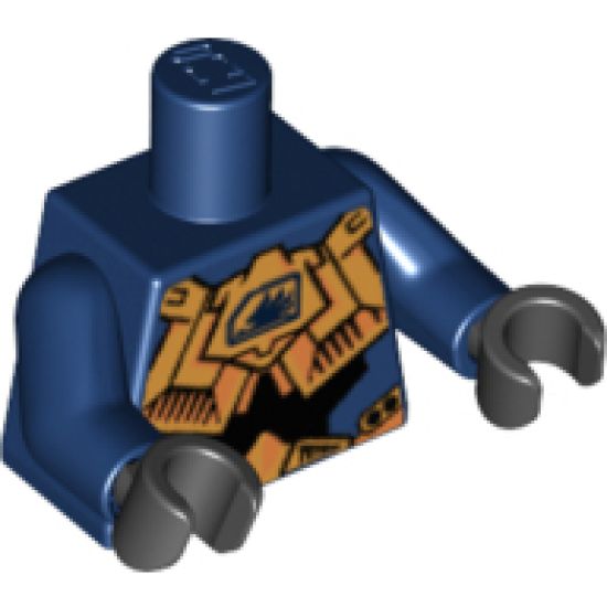 Torso Exo-Force Gold Body Armor with Wing Pattern / Dark Blue Arms / Black Hands