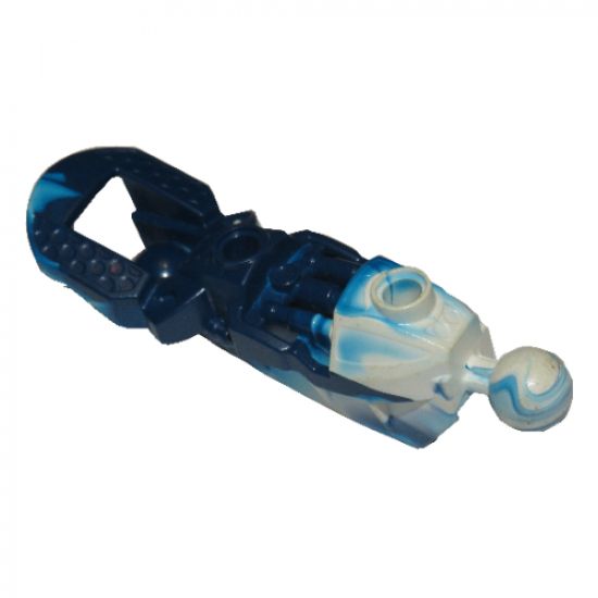 Bionicle Toa Inika Leg Lower Section, Marbled White Pattern
