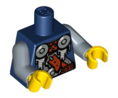 Torso Viking Armor with 2 Shoulder Disks and Waist Disk Pattern / Sand Blue Arms / Yellow Hands