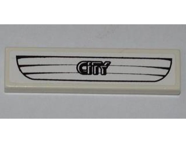 Tile 1 x 4 with White Car Grille and 'CITY' Pattern (Sticker) - Set 4431